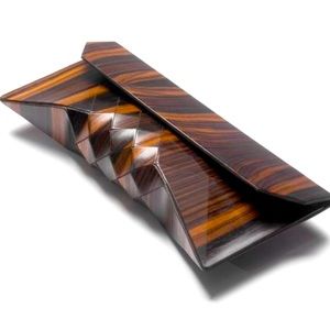 Tesler Mendelovitch Ebony Wood Clutch